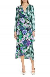 RIXO Betty Floral  amp  Houndstooth Print Wrap Dress   Nordstrom at Nordstrom