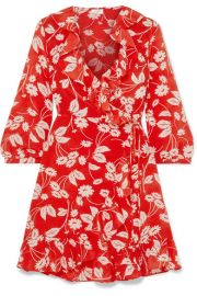 RIXO London   Abigail floral-print silk-crepe wrap dress at Net A Porter