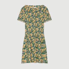 ROCKINIE Pleated dress in floral print at Maje