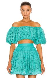 ROCOCO SAND Moss Crop Top in Turquoise FWRD at Forward