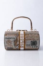 ROLLS ON ROLLS RHINESTONED MONEY CLUTCH at Shop Akira