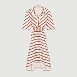 ROMALA Long striped shirt dress at Maje