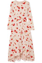 ROMONA FLORAL-PRINT SILK CREPE DE CHINE MIDI DRESS at Net A Porter