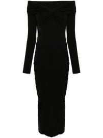 ROTATE BIRGER CHRISTENSEN off-shoulder Midi Dress Black at Farfetch