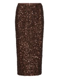 ROTATE BIRGER CHRISTENSEN sequin-embellished Midi Pencil Skirt Brown at Farfetch