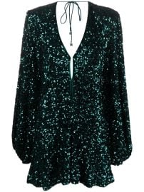 ROTATE BIRGER CHRISTENSEN sequin-embellished Mini Dress Green at Farfetch