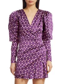 ROTATE Birger Christensen Aiken Floral Puff Sleeve Mini Dress on SALE at Saks Off 5th