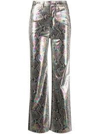 ROTATE Holographic snakeskin-print Trousers - at Farfetch