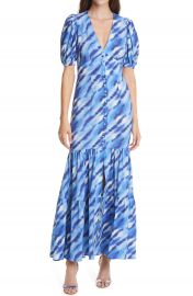 ROTATE Thora Print Puff Sleeve Maxi Dress   Nordstrom at Nordstrom