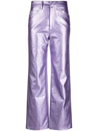 ROTATE logo-embossed metallic-finish Trousers - at Farfetch