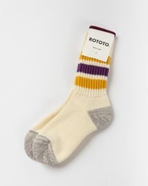 ROTOTO 1255 Socks in Yellow/Purple at Jake and Jones