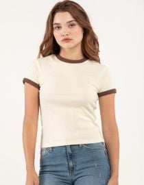 RSQ Solid Womens Ringer Tee - NATURAL at Tillys