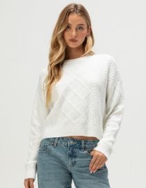 RSQ Womens Crop Cable Sweater at Tillys
