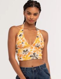 RSQ Womens Floral Retro Halter Top at Tillys