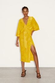 RUCHED JACQUARD SKIRT - Yellow   United States at Zara