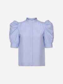 RUCHED PUFF SLEEVE SHIRT CHAMBRAY BLUE FRAME at Frame