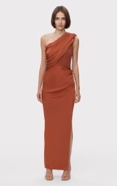 RUCHED WOVEN COMBO GOWN HERV LGER at Herve Leger