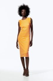 RUFFLED RIB DRESS - striped   United States at Zara