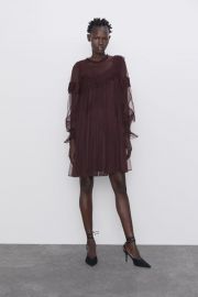 RUFFLED TULLE DRESS at Zara