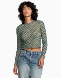 RVCA River long sleeve crop top in sea green at ASOS