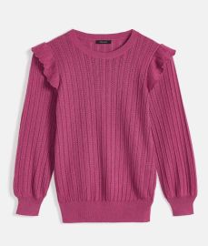 RW Co Pointelle Frill Sweater at RW&Co