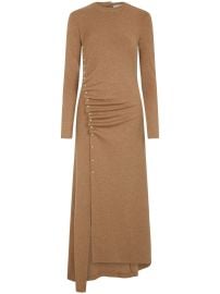 Rabanne Asymmetric long-sleeve Dress Brown at Farfetch
