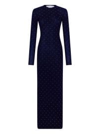 Rabanne Beaded long-sleeve Gown Blue at Farfetch