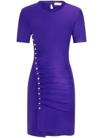 Rabanne Drap Pression Mini Dress Purple at Farfetch