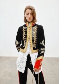 Rabanne HampM Embroidered Wool Jacket Sartorial Blazer Jacket Black Gold Sz small eBay at eBay