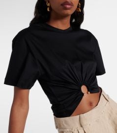 Rabanne Hardware Detail Cotton T Shirt at Mytheresa