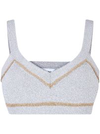 Rabanne Lurex bandeau cropped top at Farfetch