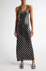 Rabanne Metal Disc Polka Dot Fitted Jersey Dress at Nordstrom