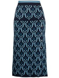 Rabanne Monogram Jacquard Knitted Midi Skirt - at Farfetch