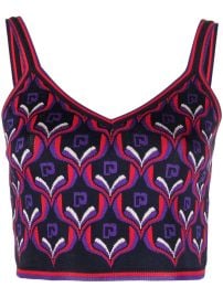 Rabanne Monogram intarsia-knit Crop Top - at Farfetch