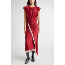 Rabanne Piercing Fringe Asymmetric Jersey Dress at Nordstrom
