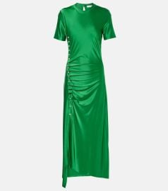 Rabanne Ruched satin maxi dress at Mytheresa