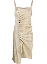 Rabanne Ruched sleeveless mini dress at Farfetch