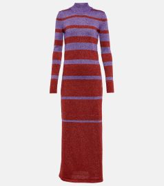 Rabanne Striped metallic knit maxi dress at Mytheresa