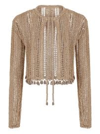 Rabanne crochet-knit Cardigan Gold at Farfetch