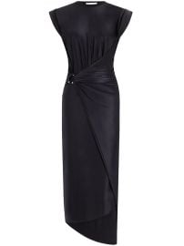 Rabanne gathered-detail Draped Midi Dress Black at Farfetch