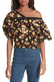 Rachel Comey Delirium Silk  amp  Stretch Cotton Off the Shoulder Top at Nordstrom