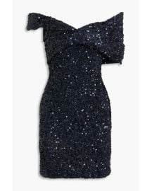 Rachel Gilbert Mirella Off the Shoulder Sequined Tulle Mini Dress at The Outnet