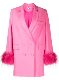 Rachel Gilbert feather-trim Blazer Dress - at Farfetch