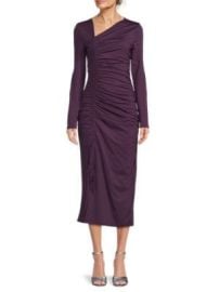 Rachel Parcell Asymmetric Ruched Midi Dress on SALE at Saks Off 5th