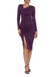 Rachel Parcell Asymmetric Shirred Dress in Plum Purple at Nordstrom