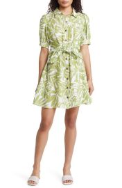 Rachel Parcell Puff Sleeve Tie Waist Shirtdress at Nordstrom