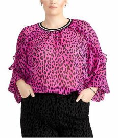 Rachel Roy Womens Leopard Print Top Pullover Blouse at eBay