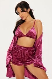 Rachel Velvet Luxe PJ Robe Set - Wine Fashion Nova at Fashion Nova