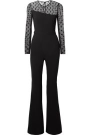 Rachel Zoe - Amber crepe and Swiss-dot tulle jumpsuit at Net A Porter