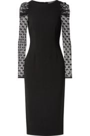 Rachel Zoe - Harper crepe and Swiss-dot tulle midi dress at Net A Porter